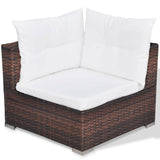 vidaXL 6-piece Lounge Set with Cushions Poly Rattan Brown