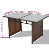 vidaXL 10-delige Loungeset met kussens poly rattan bruin