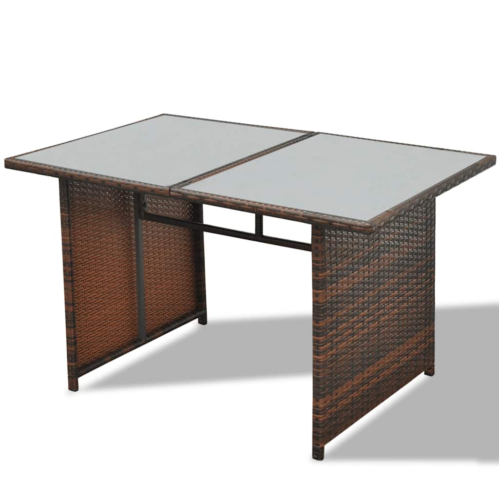 vidaXL 10-delige Loungeset met kussens poly rattan bruin