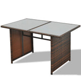 vidaXL 10-delige Loungeset met kussens poly rattan bruin