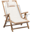 vidaXL Recliner Adjustable Bamboo and Fabric Dark Grey