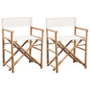 vidaXL Director's Chairs 2 pcs foldable dark grey bamboo and fabric