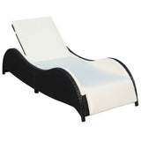 vidaXL Ligbed met kussen poly rattan bruin