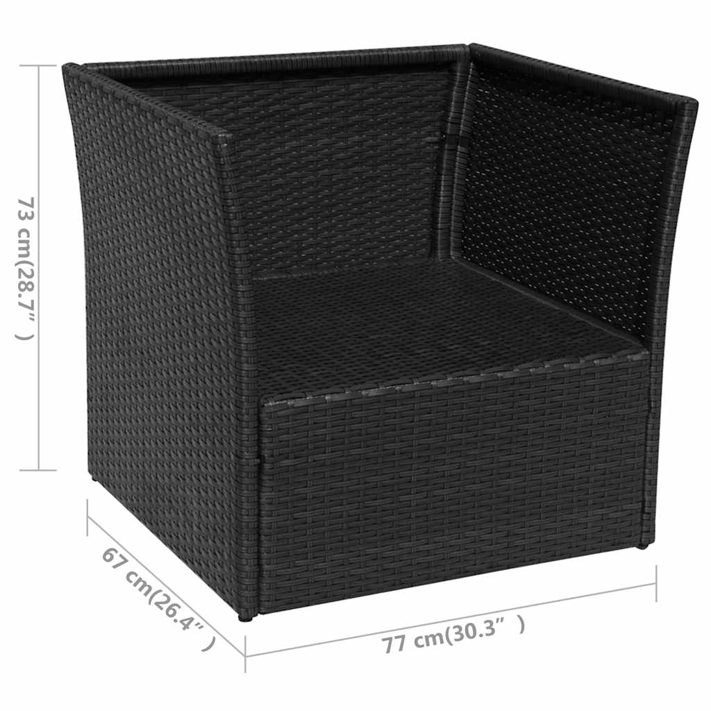 vidaXL Garden Chair with Footrest Poly Rattan Brown