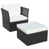 vidaXL Garden Chair with Footrest Poly Rattan Brown