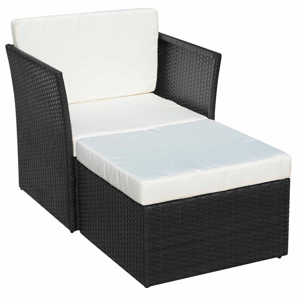 vidaXL Garden Chair with Footrest Poly Rattan Brown
