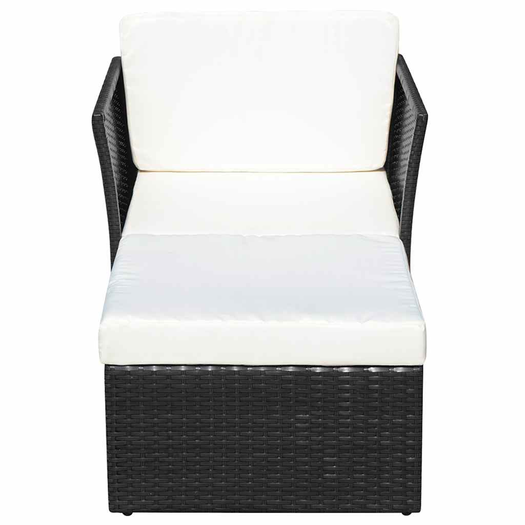 vidaXL Garden Chair with Footrest Poly Rattan Brown