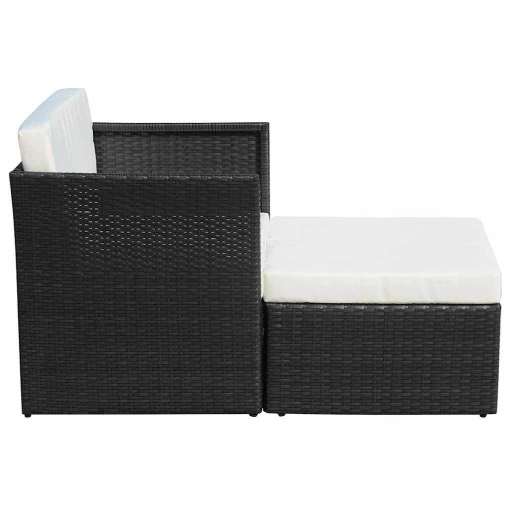 vidaXL Garden Chair with Footrest Poly Rattan Brown