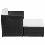 vidaXL Garden Chair with Footrest Poly Rattan Brown