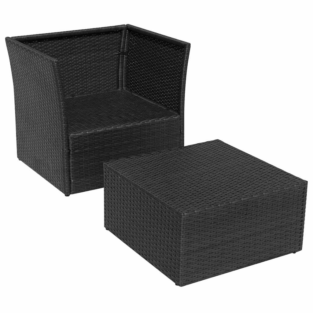 vidaXL Garden Chair with Footrest Poly Rattan Brown