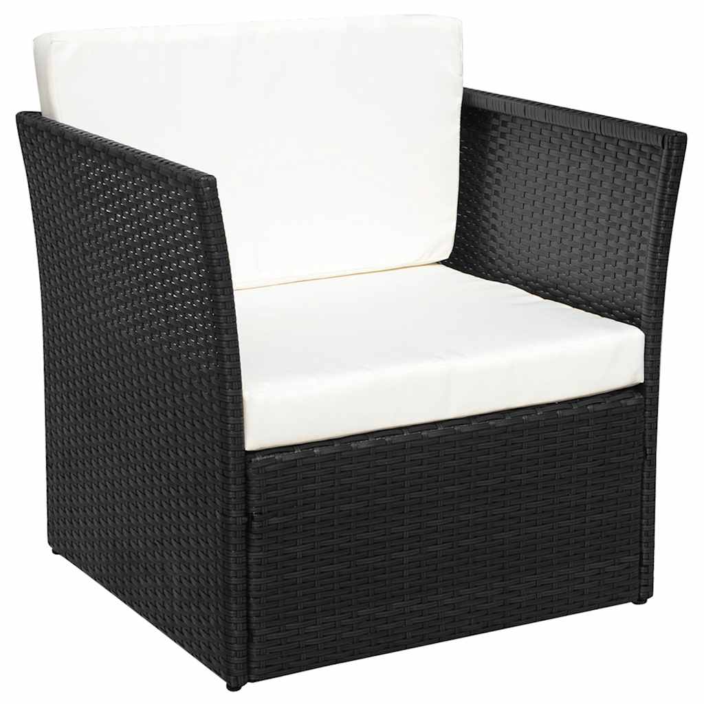 vidaXL Garden Chair with Footrest Poly Rattan Brown