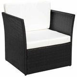 vidaXL Garden Chair with Footrest Poly Rattan Brown