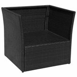 vidaXL Garden Chair with Footrest Poly Rattan Brown
