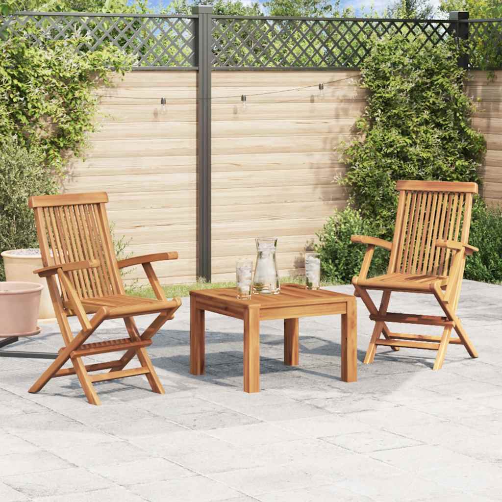 vidaXL Garden Chairs 4 pcs folding solid teakwood