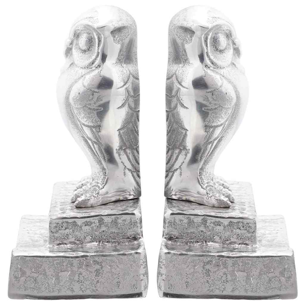 vidaXL Boekensteunen 2 pcs Zilver 12 x 9 x 19 cm Aluminium