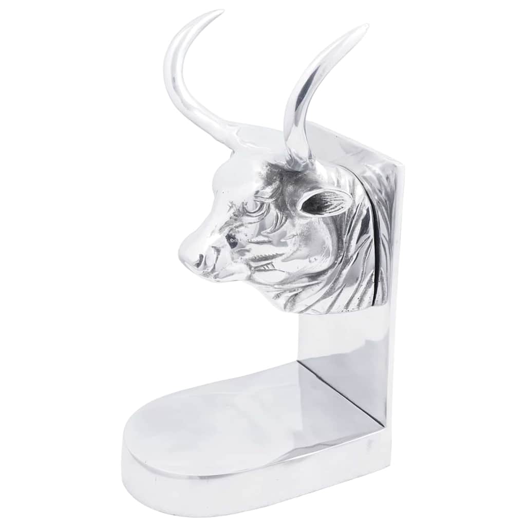 vidaXL Boekensteunen 2 pcs Zilver 12 x 9 x 19 cm Aluminium