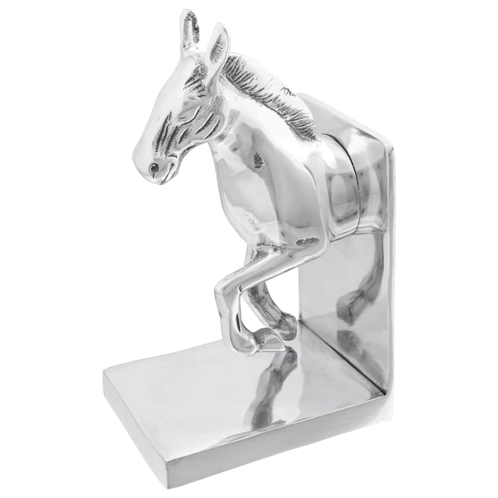 vidaXL Boekensteunen 2 pcs Zilver 12 x 9 x 19 cm Aluminium