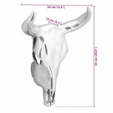 vidaXL Bullschedel Zilver 53 x 11 x 40 cm Aluminium