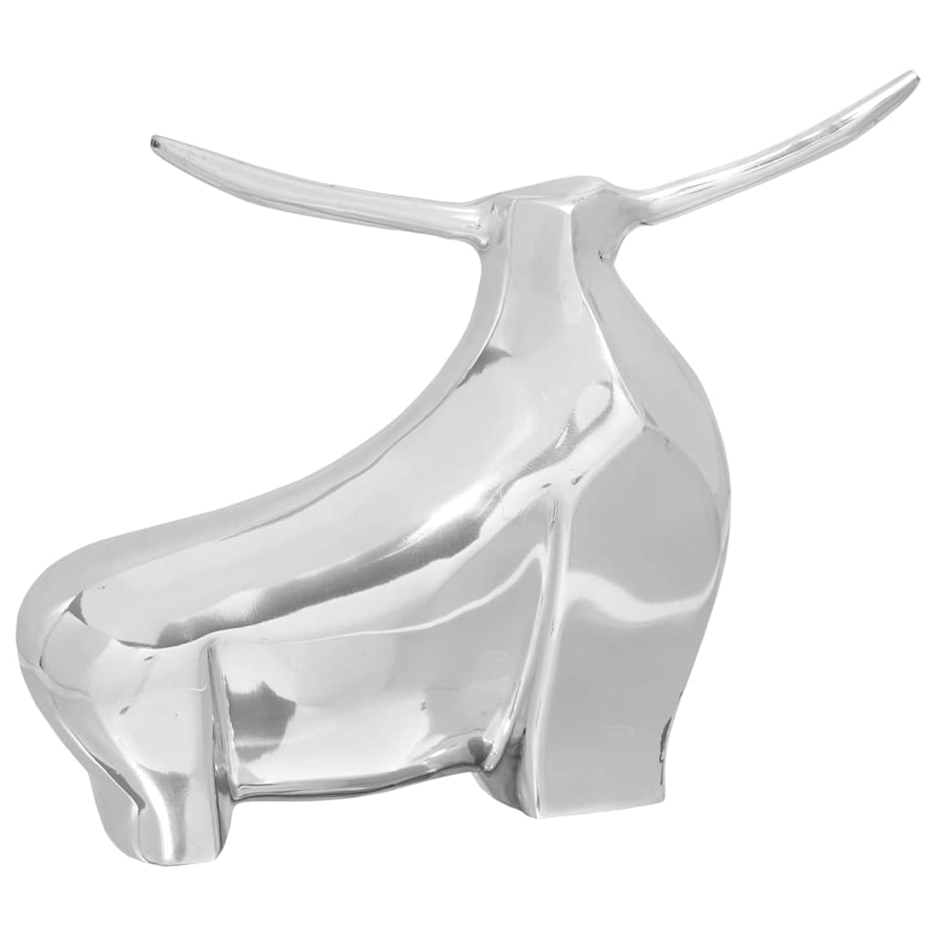 vidaXL Stierensculptuur Zilver 37 x 44 x 17 cm Aluminium