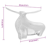 vidaXL Stierensculptuur Zilver 37 x 44 x 17 cm Aluminium