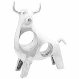 vidaXL Stierensculptuur Zilver 37 x 44 x 17 cm Aluminium