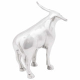 vidaXL Stierensculptuur Zilver 37 x 44 x 17 cm Aluminium