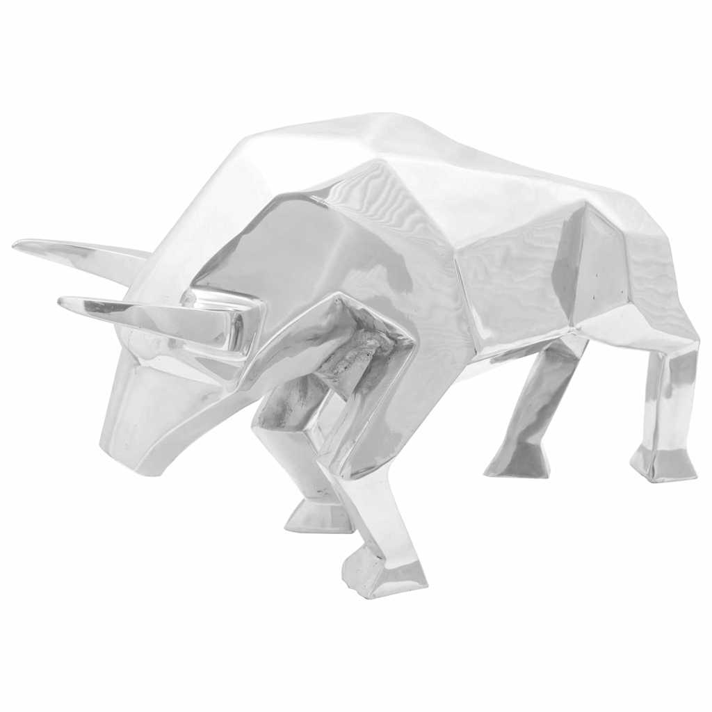 vidaXL Stierensculptuur Zilver 37 x 44 x 17 cm Aluminium