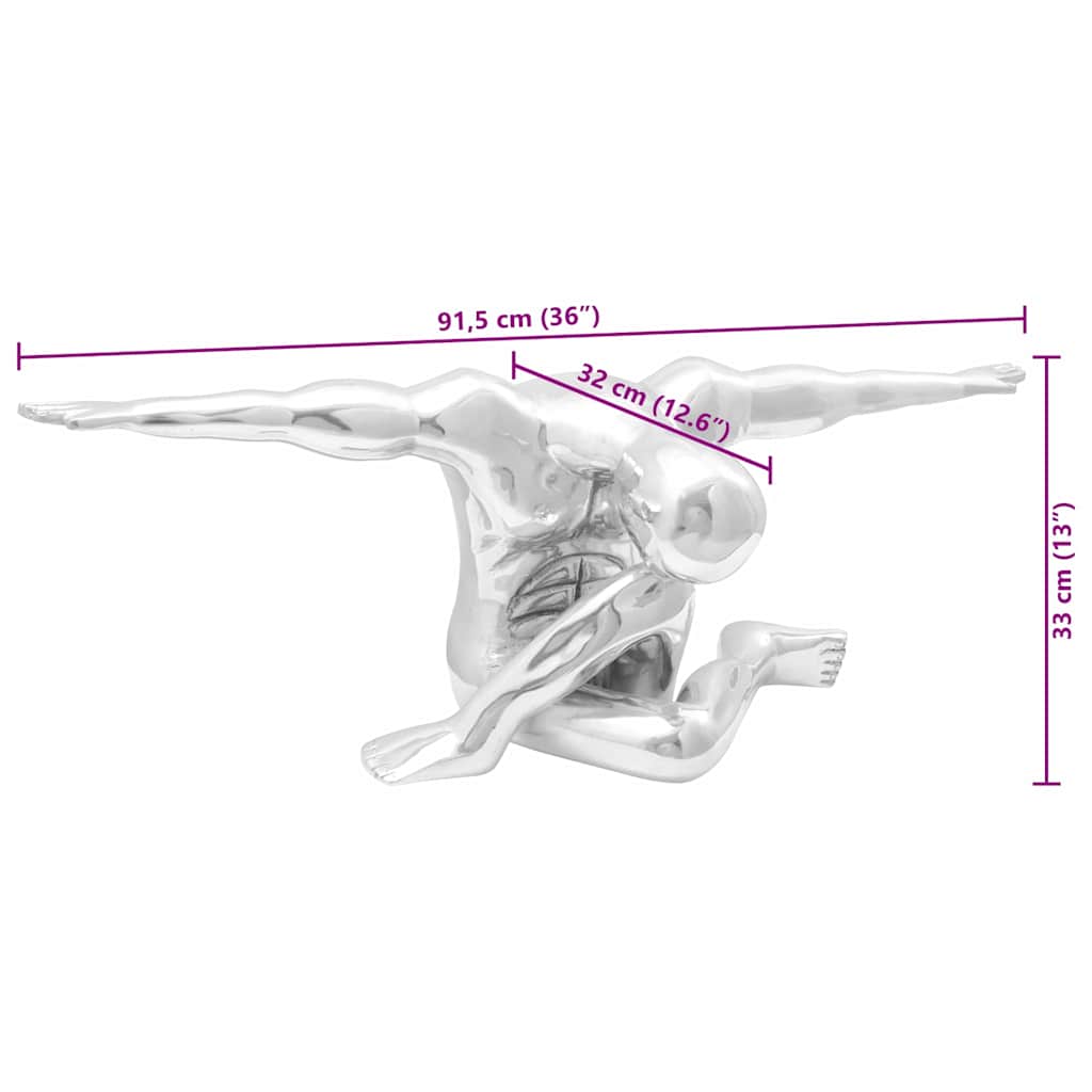 vidaXL Sculptuur Zilver 22 x 8 x 25 cm Aluminium