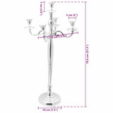 vidaXL Kaarsenhouder Zilver 39 x 39 x 60 cm Aluminium