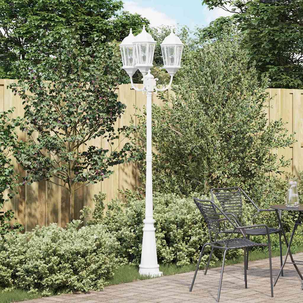 vidaXL Tuinlantaarn Brighton 3-arms 230 cm donkergroen/zwart