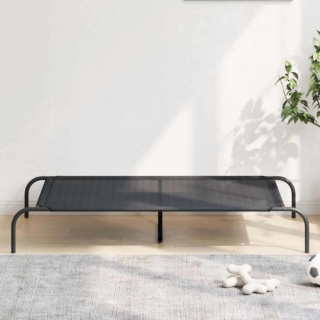 vidaXL Elevated Dog Bed S Textilene Black