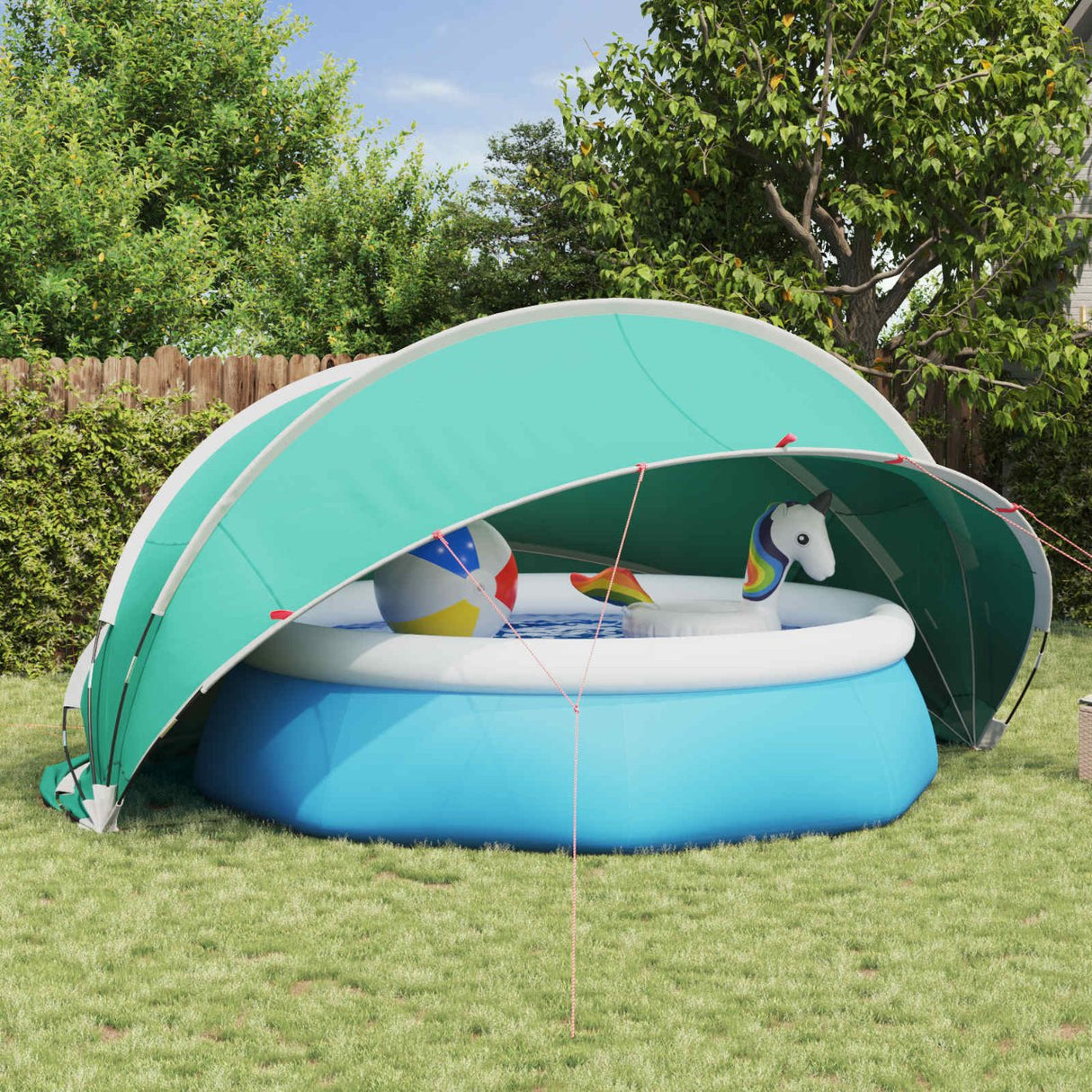 vidaXL Zwembadkoepel Groen 500 x 500 x 236 cm