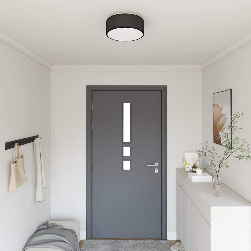 vidaXL Plafondlamp met schijnwerpers Zwart 30 x 30 x 13,5 cm Stof