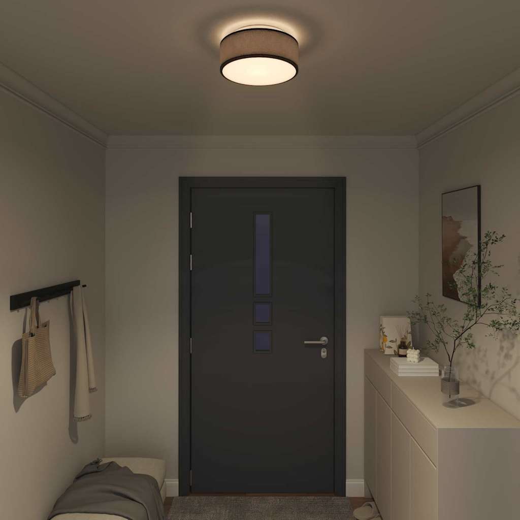 vidaXL Plafondlamp met schijnwerpers Zwart 30 x 30 x 13,5 cm Stof