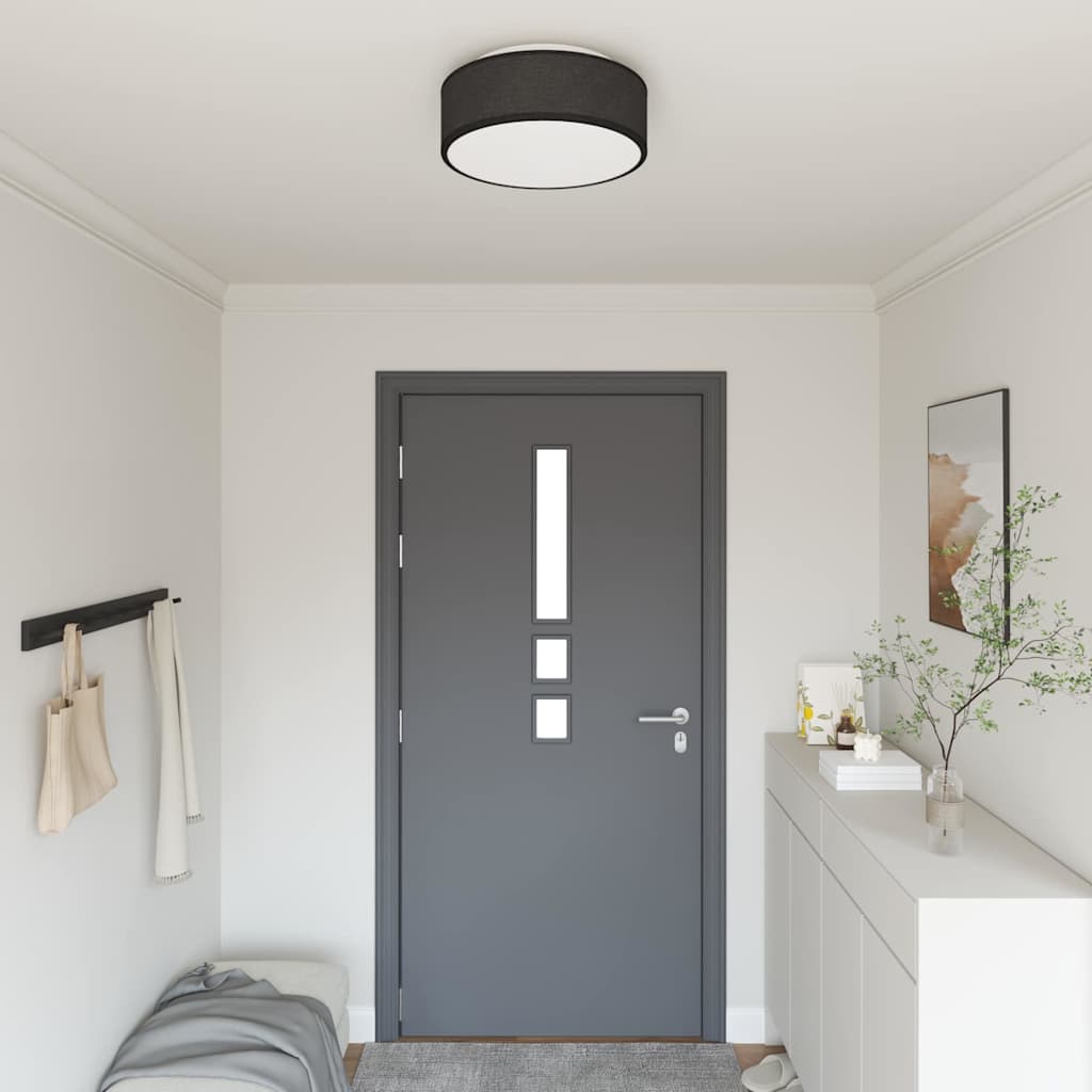 vidaXL Plafondlamp met schijnwerpers Zwart 30 x 30 x 13,5 cm Stof