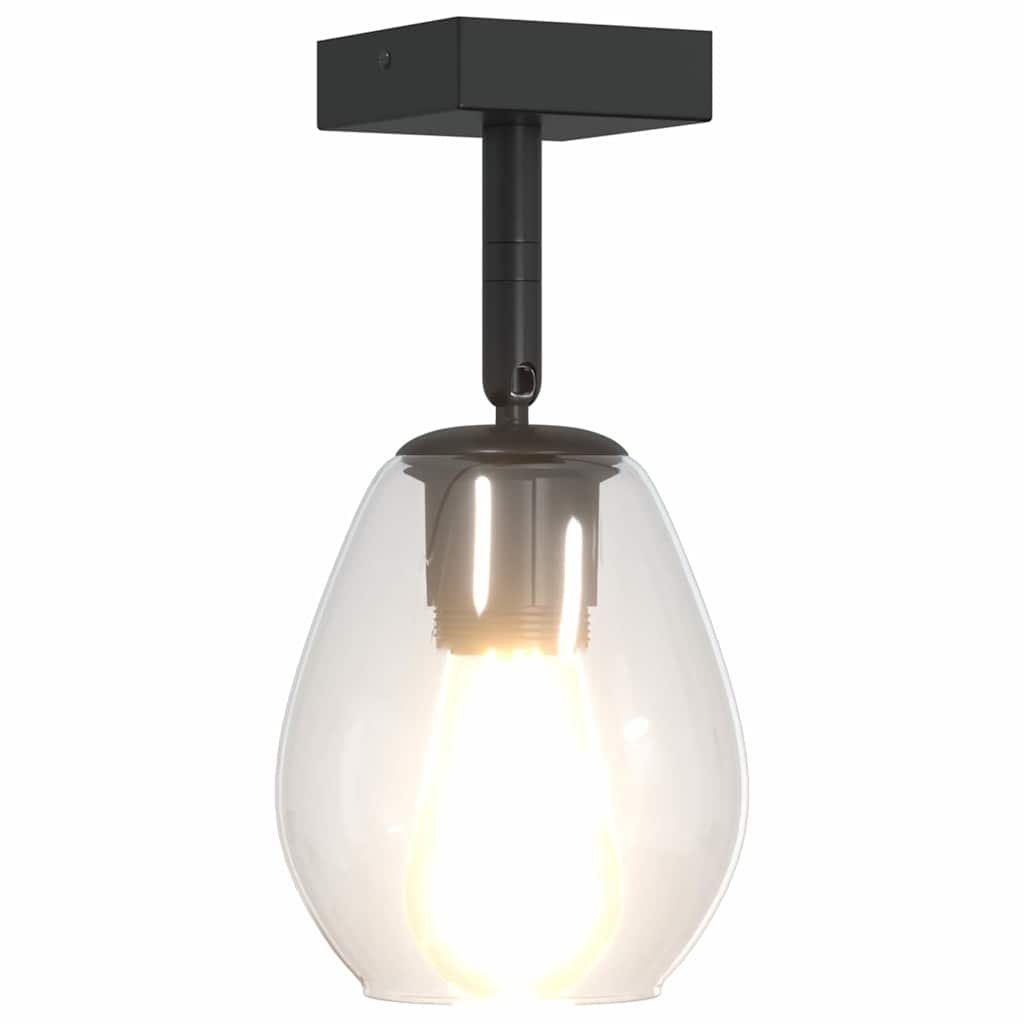 vidaXL Plafondspot Zwart 13 x 13 x 26 cm Glas en Metaal