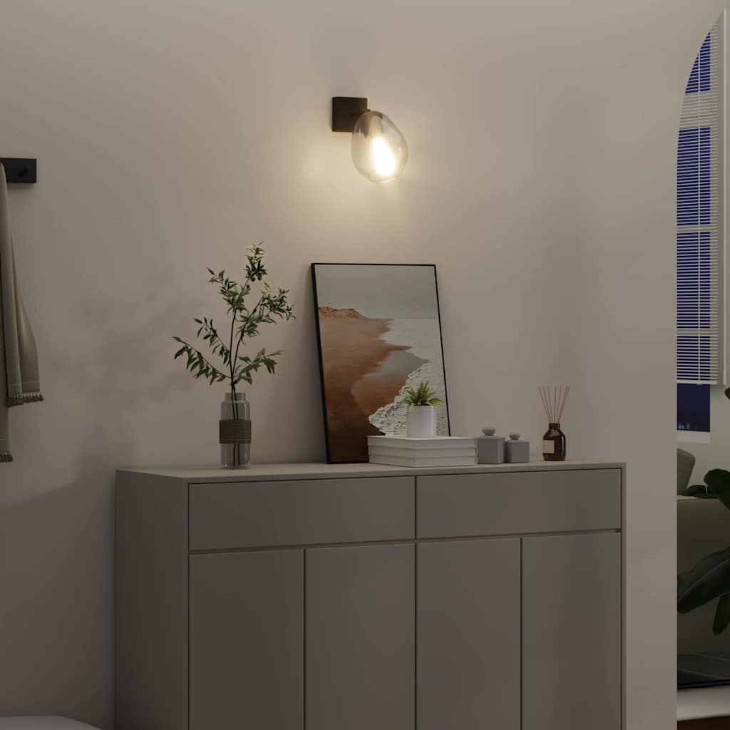 vidaXL Plafondspot Zwart 13 x 13 x 26 cm Glas en Metaal