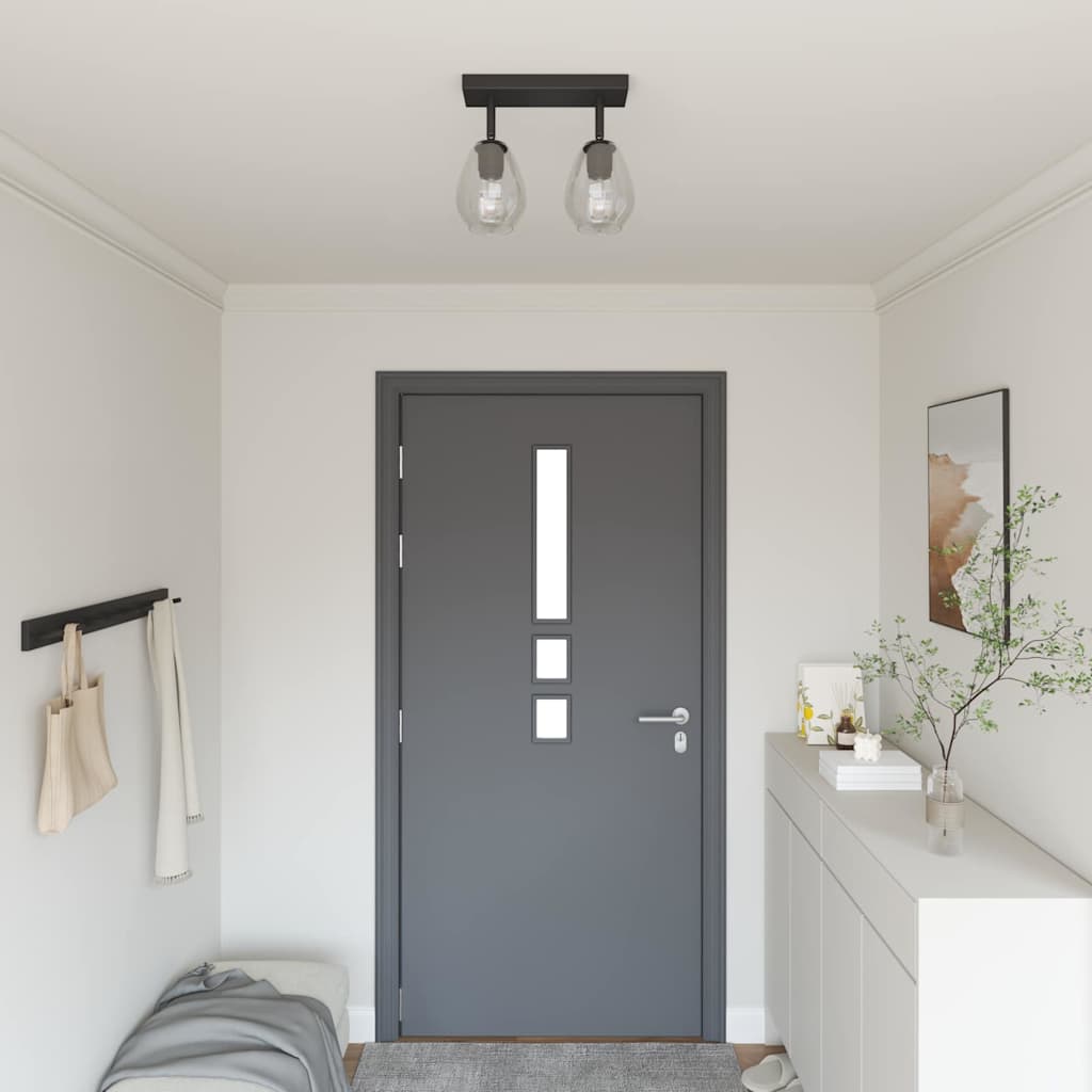 vidaXL Plafondspot Zwart 13 x 13 x 26 cm Glas en Metaal