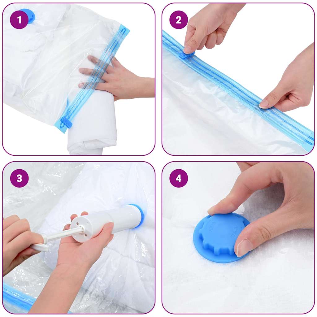 vidaXL Storage Bags with Storage 5 pcs Transparent and Blue 70 x 50 cm