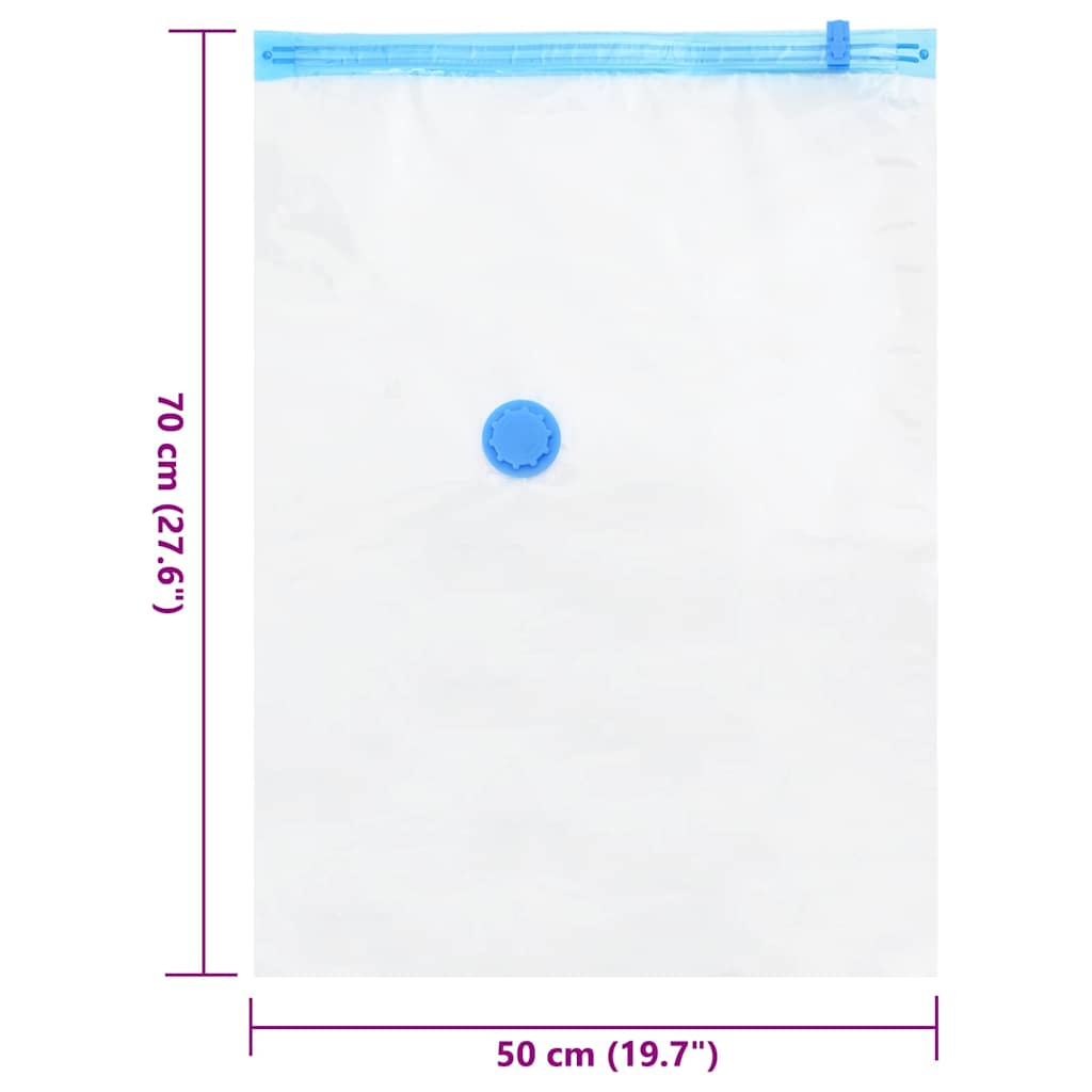 vidaXL Storage Bags with Storage 5 pcs Transparent and Blue 70 x 50 cm