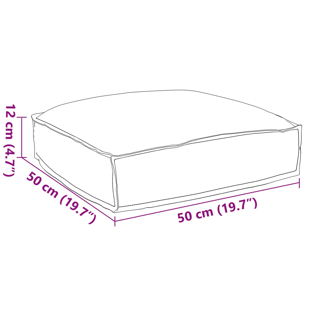 vidaXL Kussen Antraciet 50 x 50 x 12 cm Oxford Stof