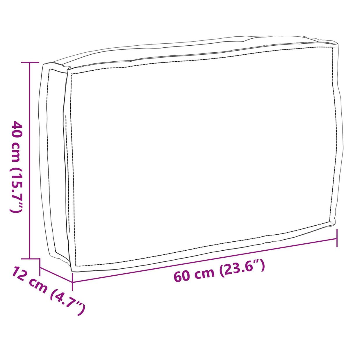vidaXL Kussen Antraciet 60 x 40 x 12 cm Oxford Stof