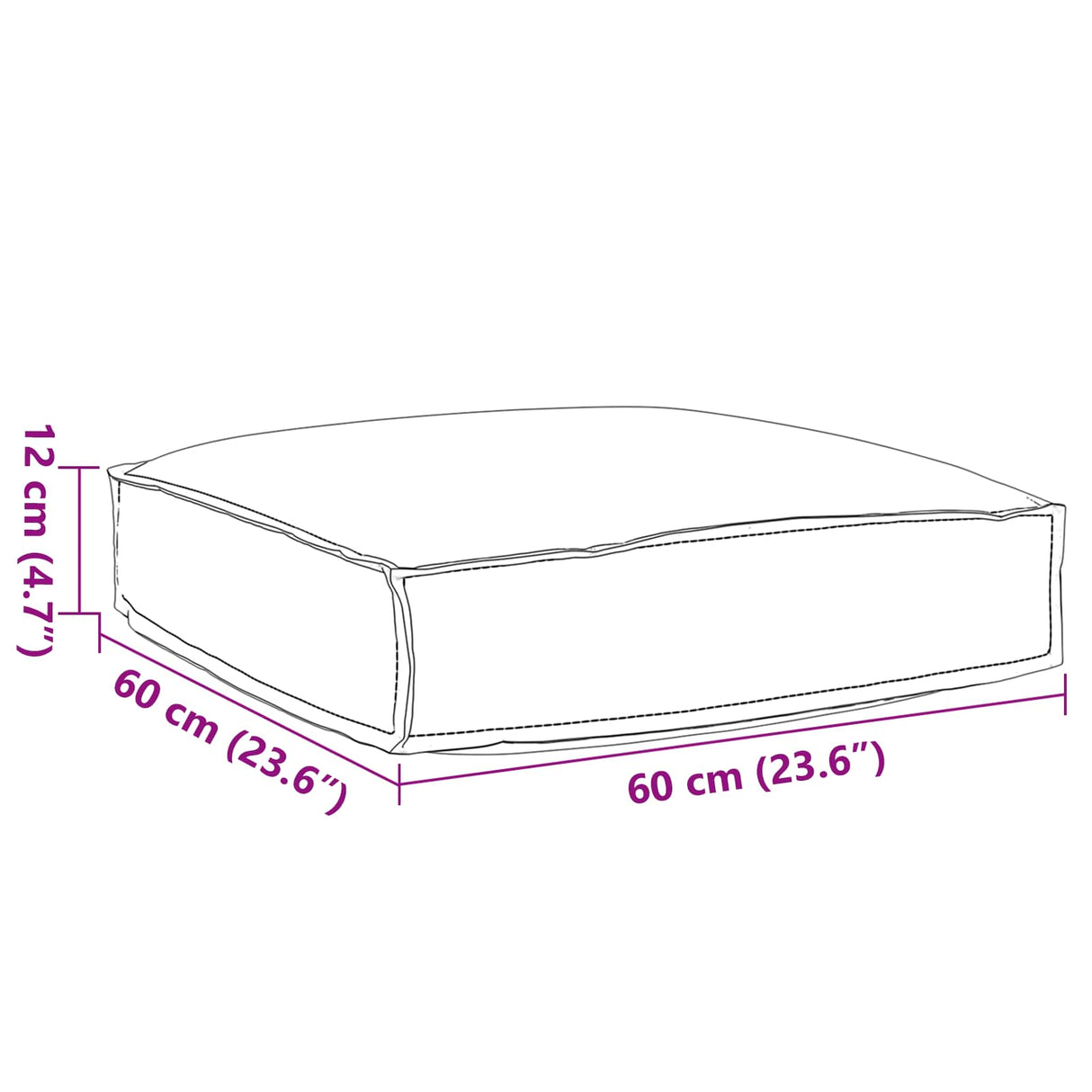 vidaXL Cushion Anthracite 60 x 60 x 12 cm Oxford Fabric