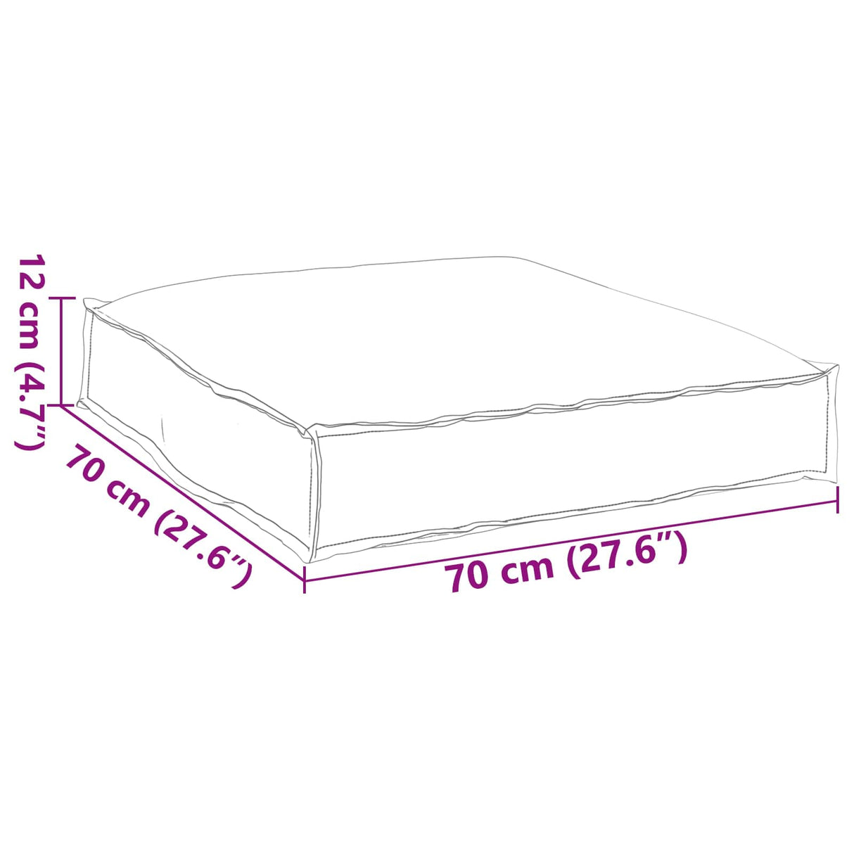 vidaXL Kussen Antraciet 70 x 70 x 12 cm Oxford Stof