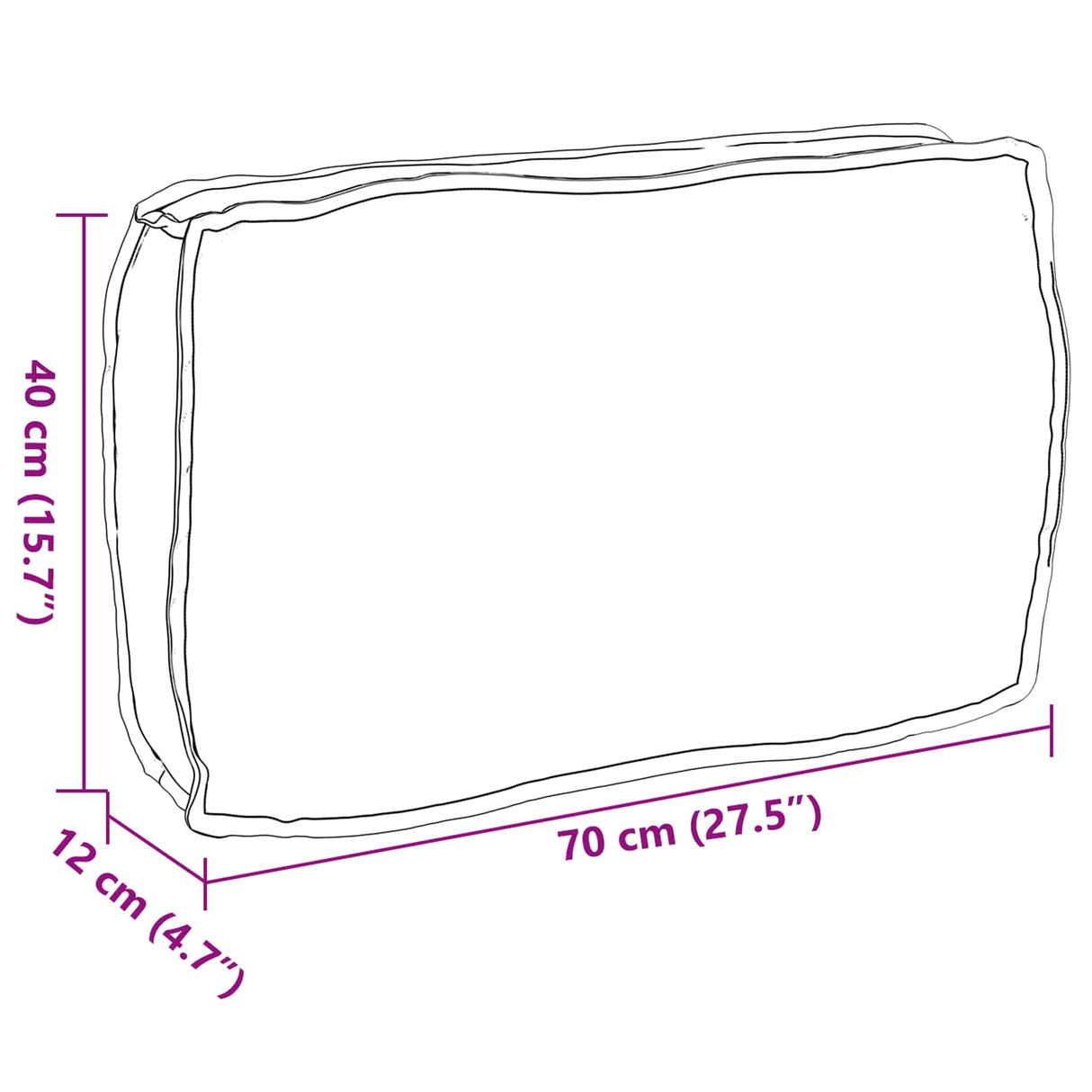 vidaXL Kussen Antraciet 70 x 40 x 12 cm Oxford Stof