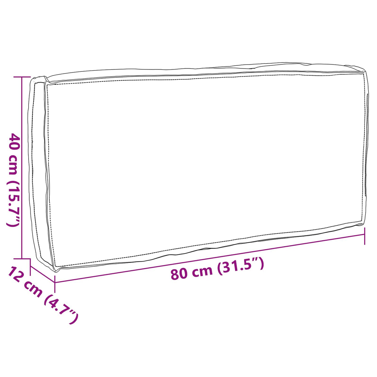 vidaXL Kussen Antraciet 80 x 40 x 12 cm Oxford Stof