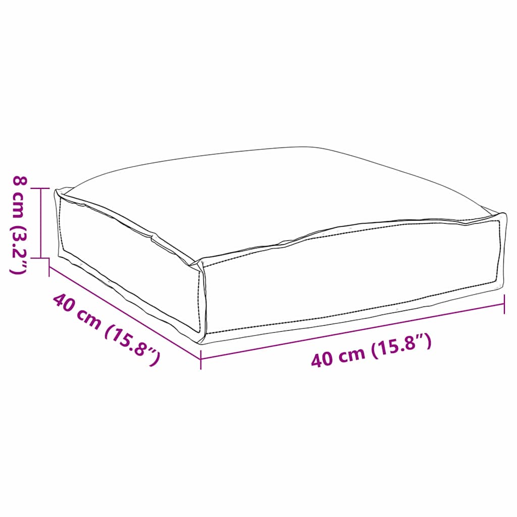 vidaXL Kussen 2 pcs Antraciet 40 x 40 x 8 cm Oxford Stof