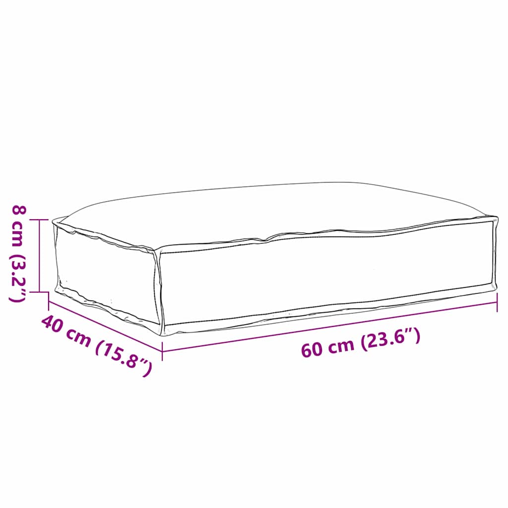 vidaXL Kussen Zwart 60 x 40 x 8 cm Oxford Stof