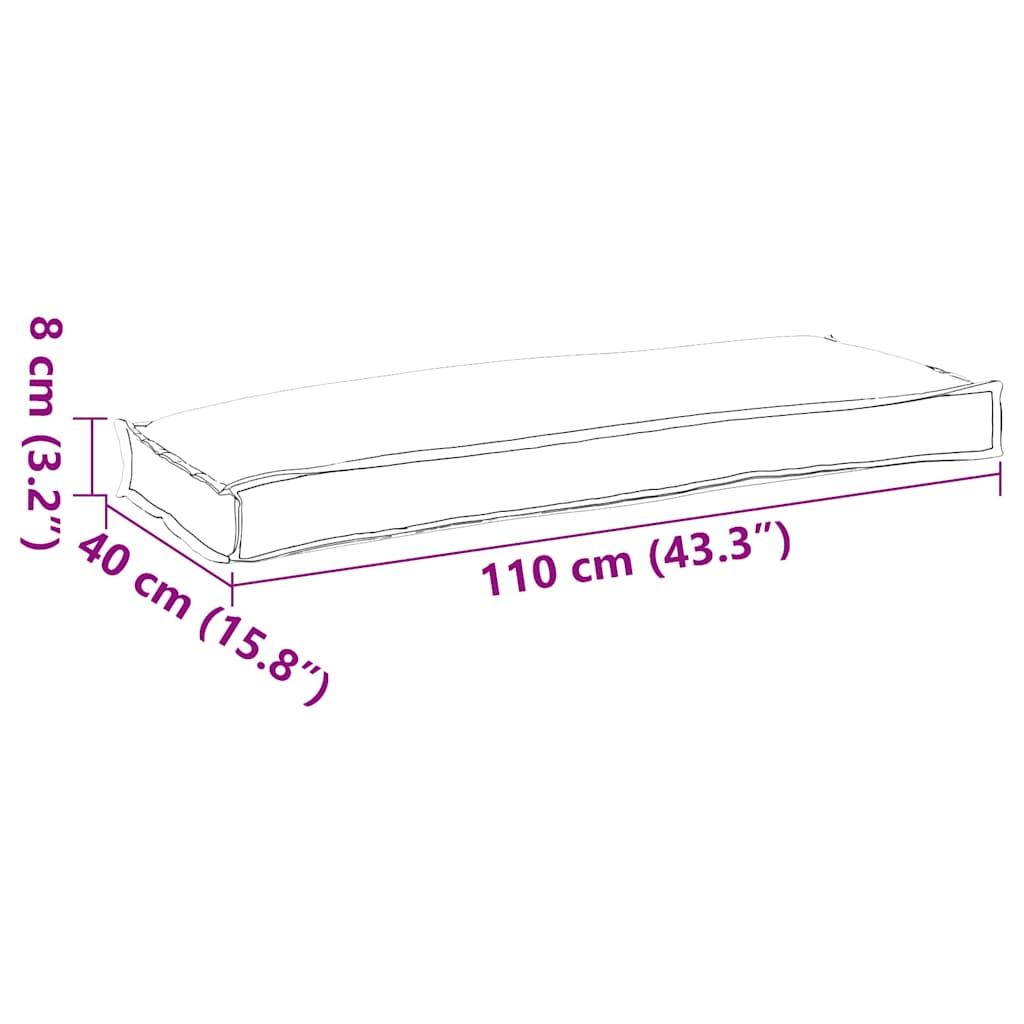 vidaXL Kussen Antraciet 110 x 40 x 8 cm Oxford Stof