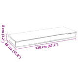 vidaXL Kussen Antraciet 120 x 40 x 8 cm Oxford Stof